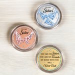 Pièce de monnaie personnalisée en forme de main de diamant avec noms et présentoir Cadeau d'anniversaire pour les amies et les sœurs