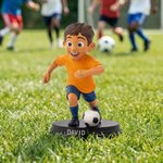 Henkilökohtainen Cartoon Soccer Lapset Photo Figurine Ornamentti nimi Desk Decor Team Syntymäpäivälahja pojille Soccer Lovers