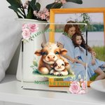 Henkilökohtainen ensimmäinen äitienpäivä Animal Pattern Square akryyli plaketti nimi vuosi ja teksti äitienpäivä lahja äidille isoäiti