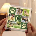Personalised Pet Paw 6-8 Photos Acrylic Plaque with Name and Initial Home Decor Anniversary Pet Birthday Gift for Cat Dog Owners