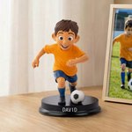 Henkilökohtainen Cartoon Soccer Lapset Photo Figurine Ornamentti nimi Desk Decor Team Syntymäpäivälahja pojille Soccer Lovers