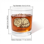 Henkilökohtainen lemmikkieläinten muotokuva 10 oz Rock Whiskey lasi nimellä Syntymäpäivä muistolahja lemmikkieläinten ystäville