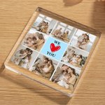 Personalised We Love You Nine-Grid Photos Square Acrylic Plaque Desk Decor Birthday Anniversary Christmas Gift for Family Friends