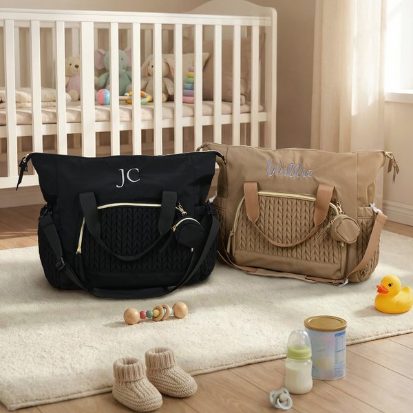 Personalised Embroidered Name Large Capacity Mommy Bag with Shoulder Strap Pregnancy Baby Shower Mother's Day Gift for New Mom
