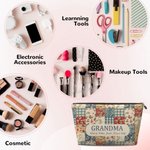 Gepersonaliseerd vintage gebloemd patchwork make-up tasje met titel en namen voor dagelijks gebruik Moederdag Verjaardagscadeau voor vrouwen