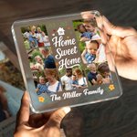 Plaque acrylique carrée personnalisée Home Sweet Home Seven-Grid Photos Décoration de bureau Anniversaire Cadeau de Noël pour la famille