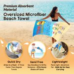Personalised Ice Cream Family Quick Dry Oversized Beach Towel with Name Travel Essentials Beach Party Birthday Gift for Family Kid