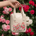 Personalized Birth Flower Butterfly Large Capacity PU Leather Makeup Bag with Name Travel Essentials Daily Use Birthday Gift for Women