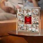 Personalised We Love You Nine-Grid Photos Square Acrylic Plaque Desk Decor Birthday Anniversary Christmas Gift for Family Friends