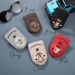 Personalizado Multicolor Kid Face Foto PU Cuero Magnético Coche Sunglass Holder Clip con Nombre Uso Diario Cumpleaños Regalo para Padres Abuelos Conductores