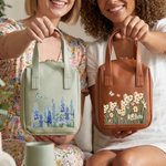 Personalized Birth Flower Butterfly Large Capacity PU Leather Makeup Bag with Name Travel Essentials Daily Use Birthday Gift for Women