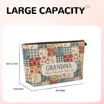 Gepersonaliseerd vintage gebloemd patchwork make-up tasje met titel en namen voor dagelijks gebruik Moederdag Verjaardagscadeau voor vrouwen