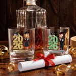 Personalized Cartoon Graduation Character 10 oz Whiskey Glass with Name Graduation Gift for Graduates Whiskey Enthusiasts
