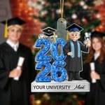 Ornement personnalisé en acrylique avec nom et année Cadeau de fin d'études pour les diplômés