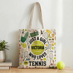 Sac à main de grande capacité avec nom Utilisation quotidienne Cadeau d'anniversaire pour les joueurs de tennis
