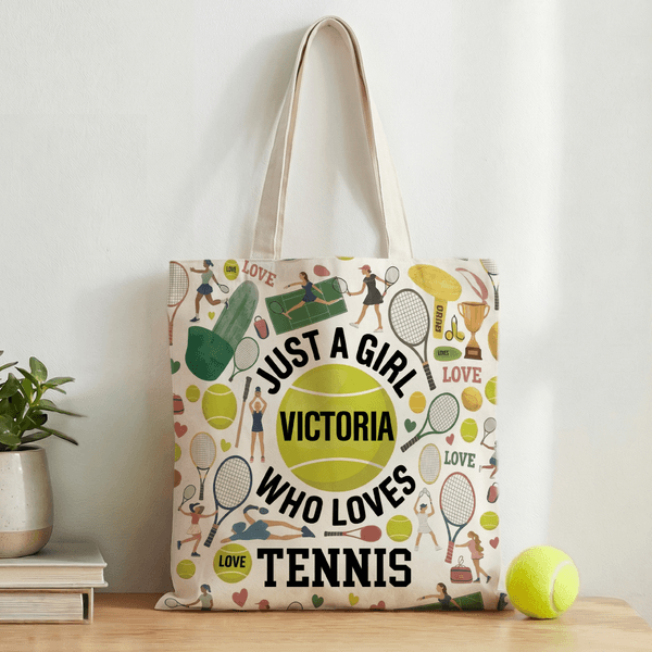 Sac à main de grande capacité avec nom Utilisation quotidienne Cadeau d'anniversaire pour les joueurs de tennis