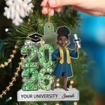 Ornement personnalisé en acrylique avec nom et année Cadeau de fin d'études pour les diplômés