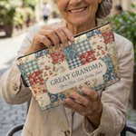 Gepersonaliseerd vintage gebloemd patchwork make-up tasje met titel en namen voor dagelijks gebruik Moederdag Verjaardagscadeau voor vrouwen