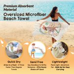 Personalizzato Playful Beach Babe Asciugamano da spiaggia sovradimensionato ad asciugatura rapida con nome Regalo di festa in spiaggia per donna cowgirl