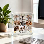Plaque acrylique carrée personnalisée Home Sweet Home Seven-Grid Photos Décoration de bureau Anniversaire Cadeau de Noël pour la famille