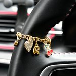 Personalisierte Birthstone Initial Build Your Own Lenkrad Charm Kette Autozubehör Geburtstag Geschenk für Familie Freund Autobesitzer