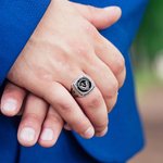 Personalised University Class Signet Ring with Initials School Name Engraving Text Class of 2026 Graduation Gift for Graduate