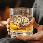 Henkilökohtainen lemmikkieläinten muotokuva 10 oz Rock Whiskey lasi nimellä Syntymäpäivä muistolahja lemmikkieläinten ystäville