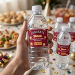 Personalized Congrats Photo Balloon Design Water Bottle Labels Stickers with Name and Year Set of 20 Graduation Party Decor for Graduates Friends