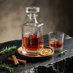 Personalized 1-8 Cute Line Cartoon Characters Whiskey Decanter with Names and Title Father's Day Birthday Gift for Liquor Lovers