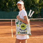 Sac à main de grande capacité avec nom Utilisation quotidienne Cadeau d'anniversaire pour les joueurs de tennis