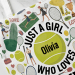 Sac à main de grande capacité avec nom Utilisation quotidienne Cadeau d'anniversaire pour les joueurs de tennis