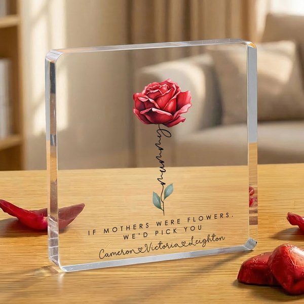 Personalizado Mariposa Nacimiento Flor Placa de acrílico con nombre Día de la Madre Cumpleaños Aniversario Regalo para ella