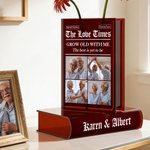 Personalised Creative Photo Design Acrylic Book Vase with Name Bookshelf Decor Birthday Gift for Families Friends Grandparents