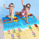 Personalised Ice Cream Family Quick Dry Oversized Beach Towel with Name Travel Essentials Beach Party Birthday Gift for Family Kid