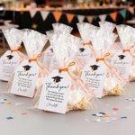 Personalised Graduation Cap Thank You Tags with Text and Ribbon Set of 20 Gift Decor Graduation Party Favor for Graduates