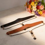 Gepersonaliseerde Multi-patroon Zwart Bruin PU Lederen Saxofoon Nekband met Naam Performance Gebruik Verjaardagscadeau voor Muzikant Performer