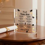 Personalized You Are Bible Chapter Graduation Cap Acrylic Plaque with Name and Year Home Decor Graduation Gift for Class of 2026 Graduates Christians
