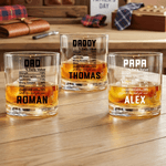 Personalized Daddy Daily Value Durable 10 oz Whiskey Glass with Name Funny Drinkware Birthday Father's Day Gift for Man Father