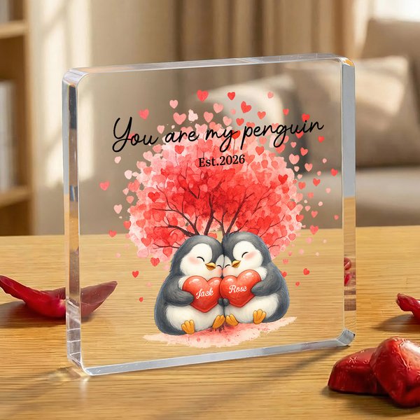 Plaque d'ornement en acrylique avec nom et date Cadeau d'anniversaire de mariage Cadeau de Saint-Valentin pour partenaire Couple