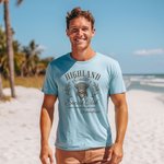 Personalized Vintage Highland Cow Multicolor 100% Cotton Unisex T-shirt with Name Birthday Festival Gift for Nature Lovers Friends