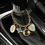 Personalisierte Birthstone Initial Build Your Own Lenkrad Charm Kette Autozubehör Geburtstag Geschenk für Familie Freund Autobesitzer