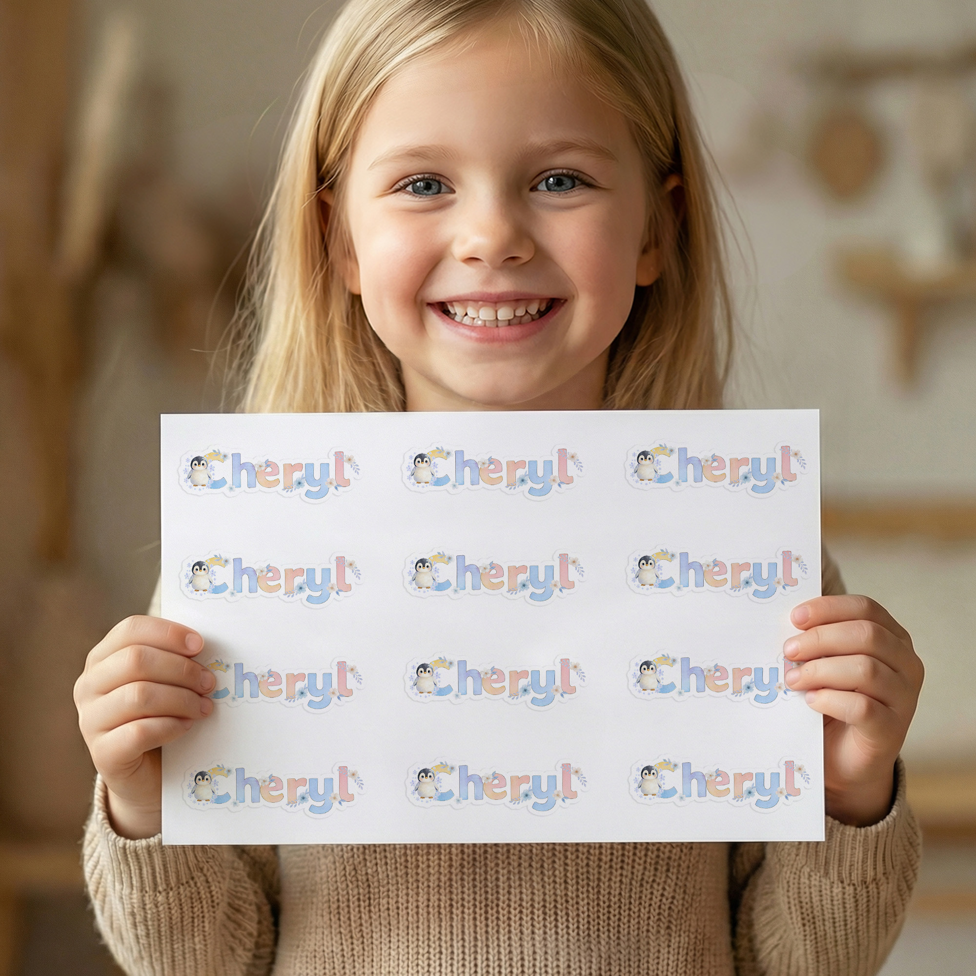 Personalized Cute Cartoon Flower Animal Waterproof Stickers Labels with ...