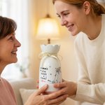 Personalised Hands in Hands Flower Butterfly Ceramic Vase with Names and Text Home Decor Mother's Day Gift for Mom Grandma