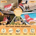 Serviette de plage surdimensionnée avec nom et texte, personnalisée avec silhouette de nageur multicolore, utilisation plage et voyage, cadeau d'anniversaire pour les amateurs de natation