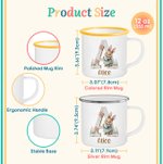 Personalized Cute Easter Egg Bunny Flower 12 oz Enamel Mug with Initial and Name Easter Party Gift for Kids