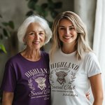 Personalized Vintage Highland Cow Multicolor 100% Cotton Unisex T-shirt with Name Birthday Festival Gift for Nature Lovers Friends