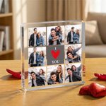 I Love You in Each Moment - Personalised 8 Photos Collage Square Acrylic Plaque Valentine's Day Anniversary Gift