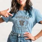 Personalized Vintage Highland Cow Multicolor 100% Cotton Unisex T-shirt with Name Birthday Festival Gift for Nature Lovers Friends