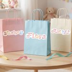 Personalizado lindo animal de la flor del dibujo animado etiquetas engomadas impermeables con el nombre de vuelta a la escuela regalo de cumpleaños para los muchachos de las muchachas