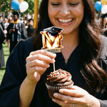Personalizado Multicolor Graduación Cap Cupcake Topper con Nombre e Inicial Decoración de la Torta Regalo de Graduación para Graduado Amigo